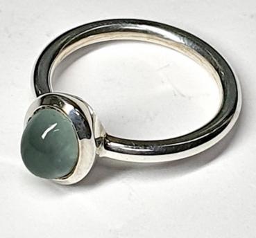 Silber Ring mit Aquamarin, 6x8mm oval, Größe 56