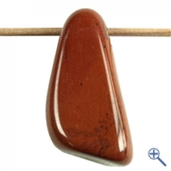 Trommelstein-Anhänger gebohrt - Steinsorte Jaspis rot